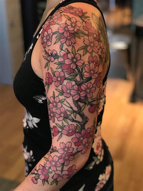 cherry blossom tattoo sleeve|cherry blossom tattoos for females.